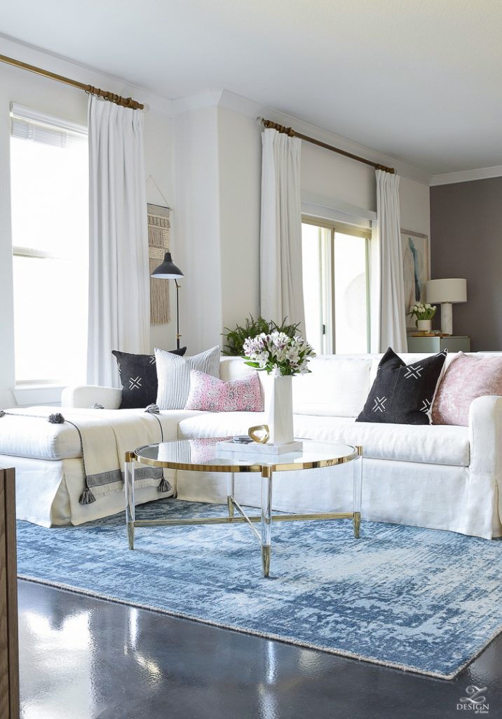 How to Choose The Right Coffee Table For Your Space + A Brass & Lucite ...