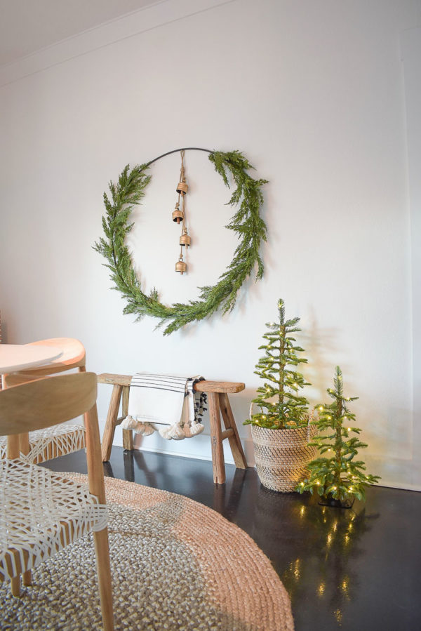 How To Make A Holiday Circle Wreath + A Christmas Dining Room Tour ...