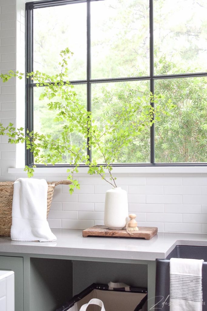 fossil gray countertops in laundry room