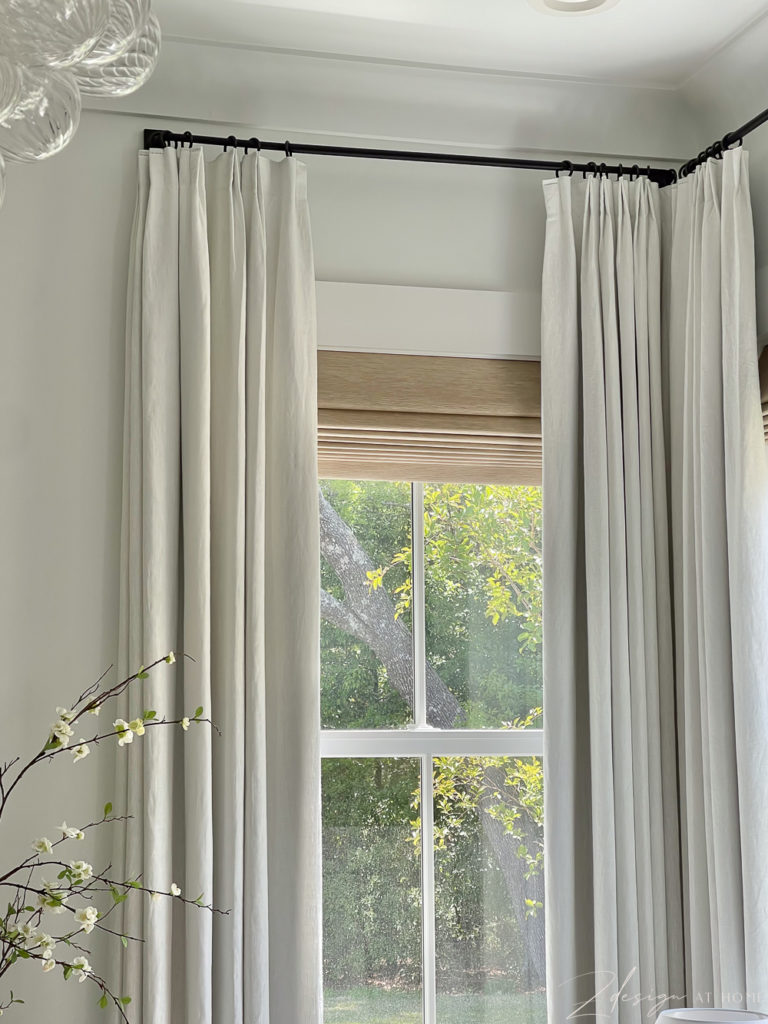 two pages off white linen custom curtains