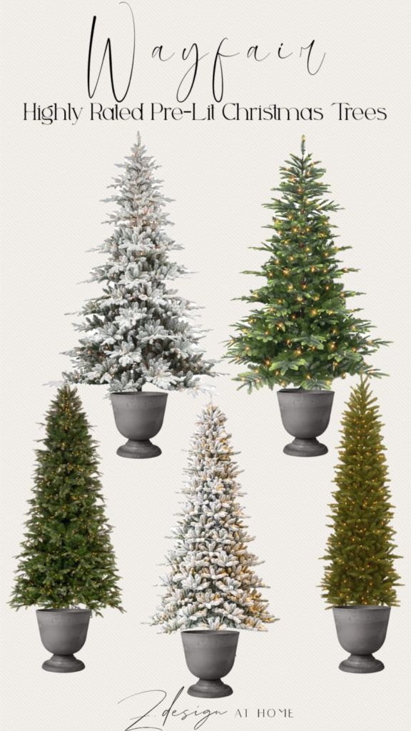 wayfair black friday nightly rated christmas trees, flocked and green pre-lit trees